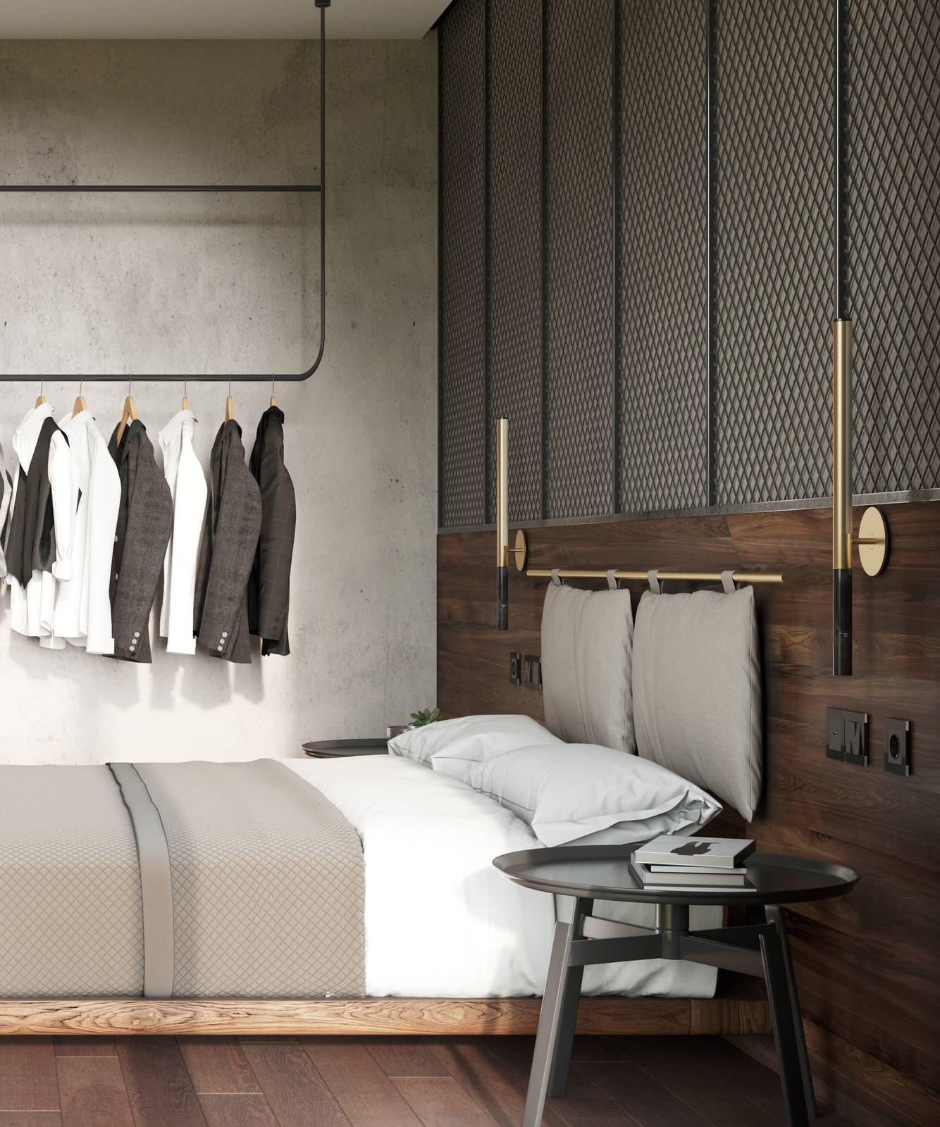 Спальня в стиле лофт