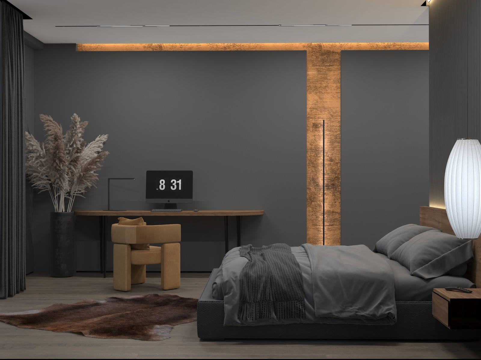 Квартира для современной семейной пары. Спальня