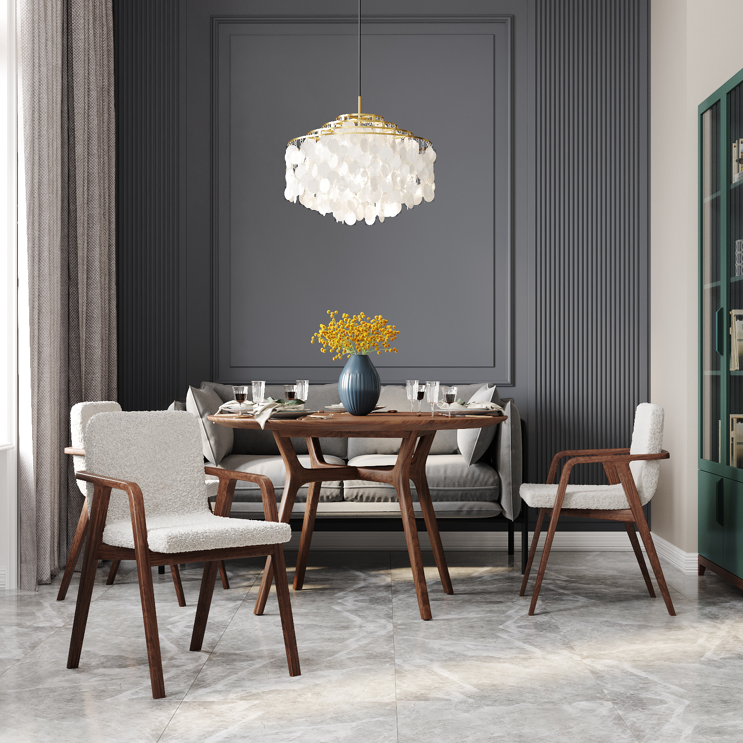 Обеденная группа и диван Artfabric для столовой