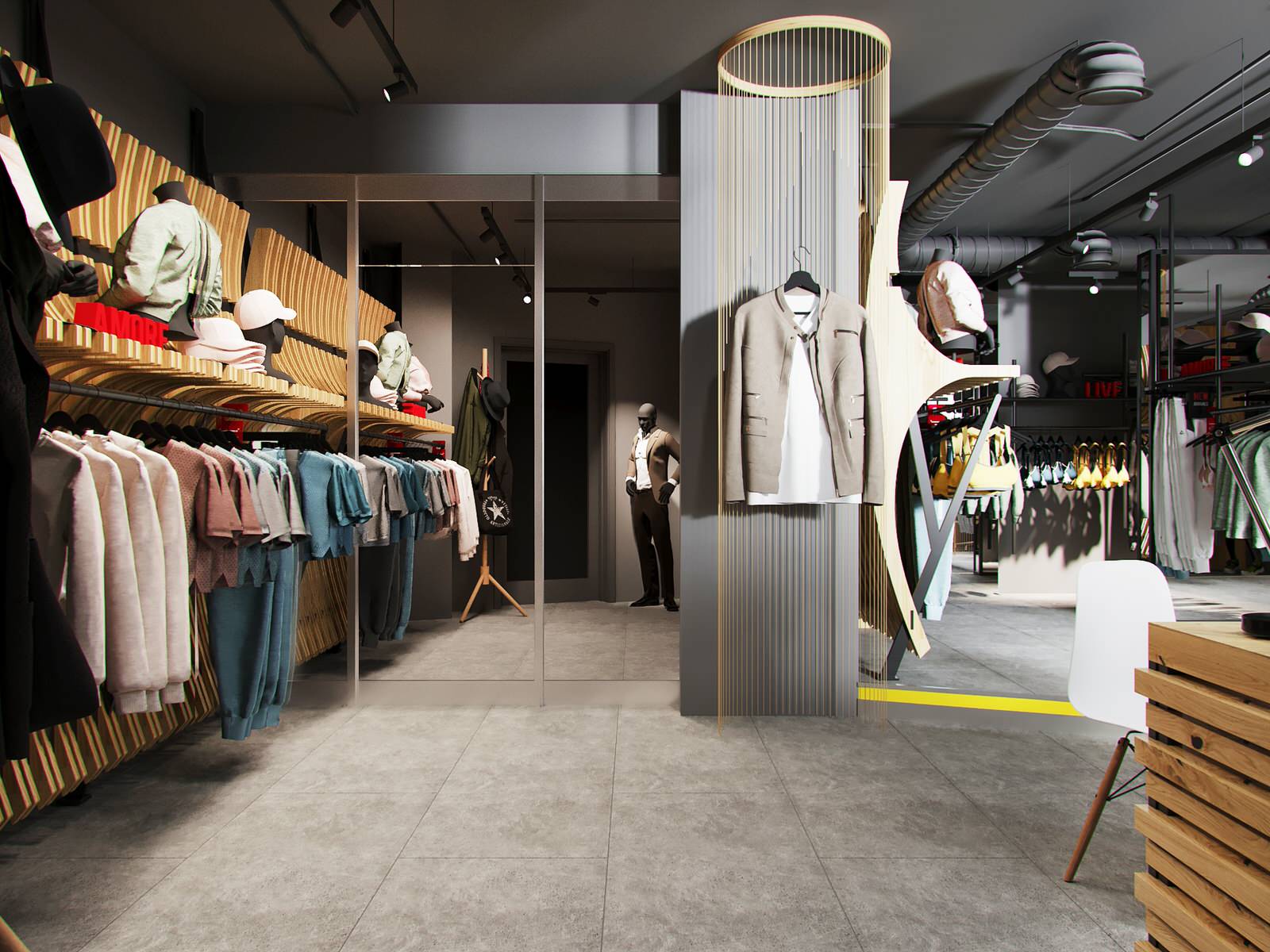Интерьер магазина одежды