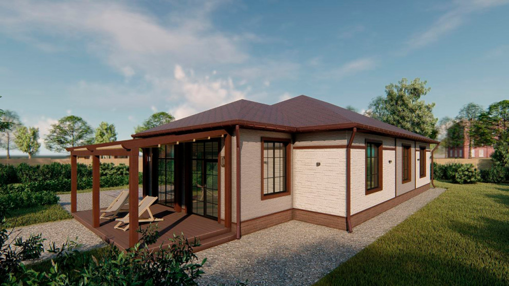 Дизайн экстерьера 1-этажного дома