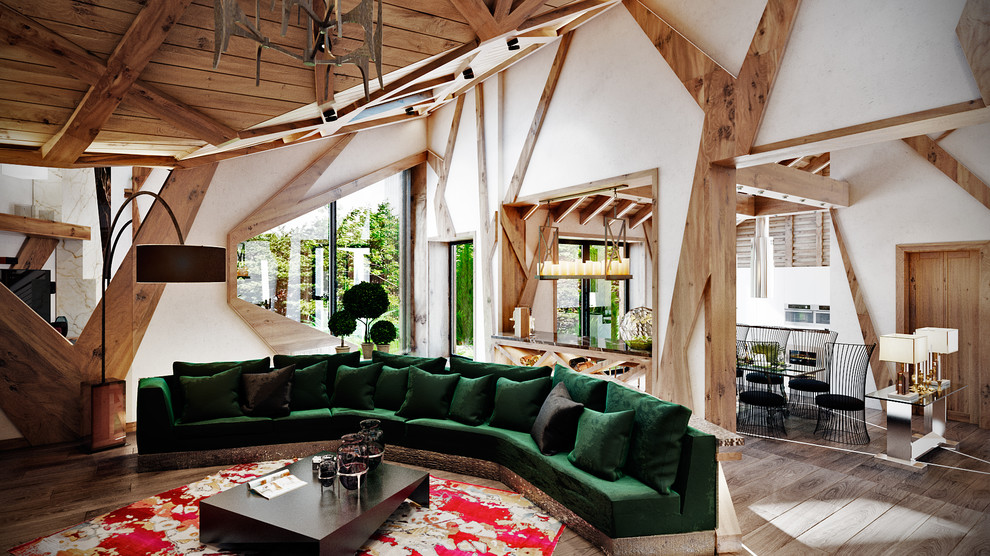 Современная интерпретация шале, просторный загородный дом