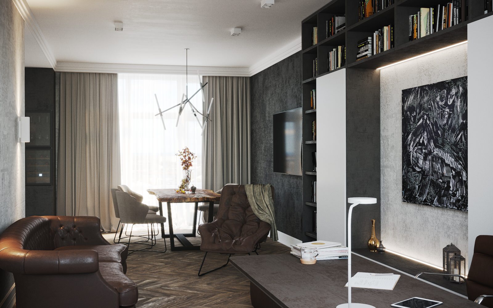 Дизайн кухни-гостиной