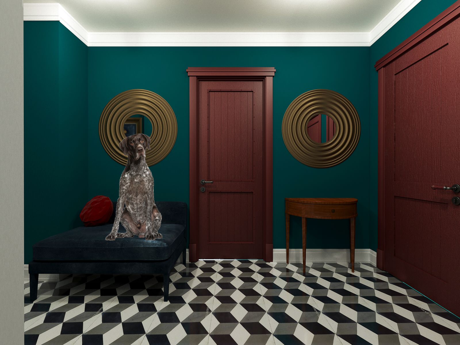 3D-Визуализация проекта трёхкомнатной квартиры на ул.Барвихинская в Москве