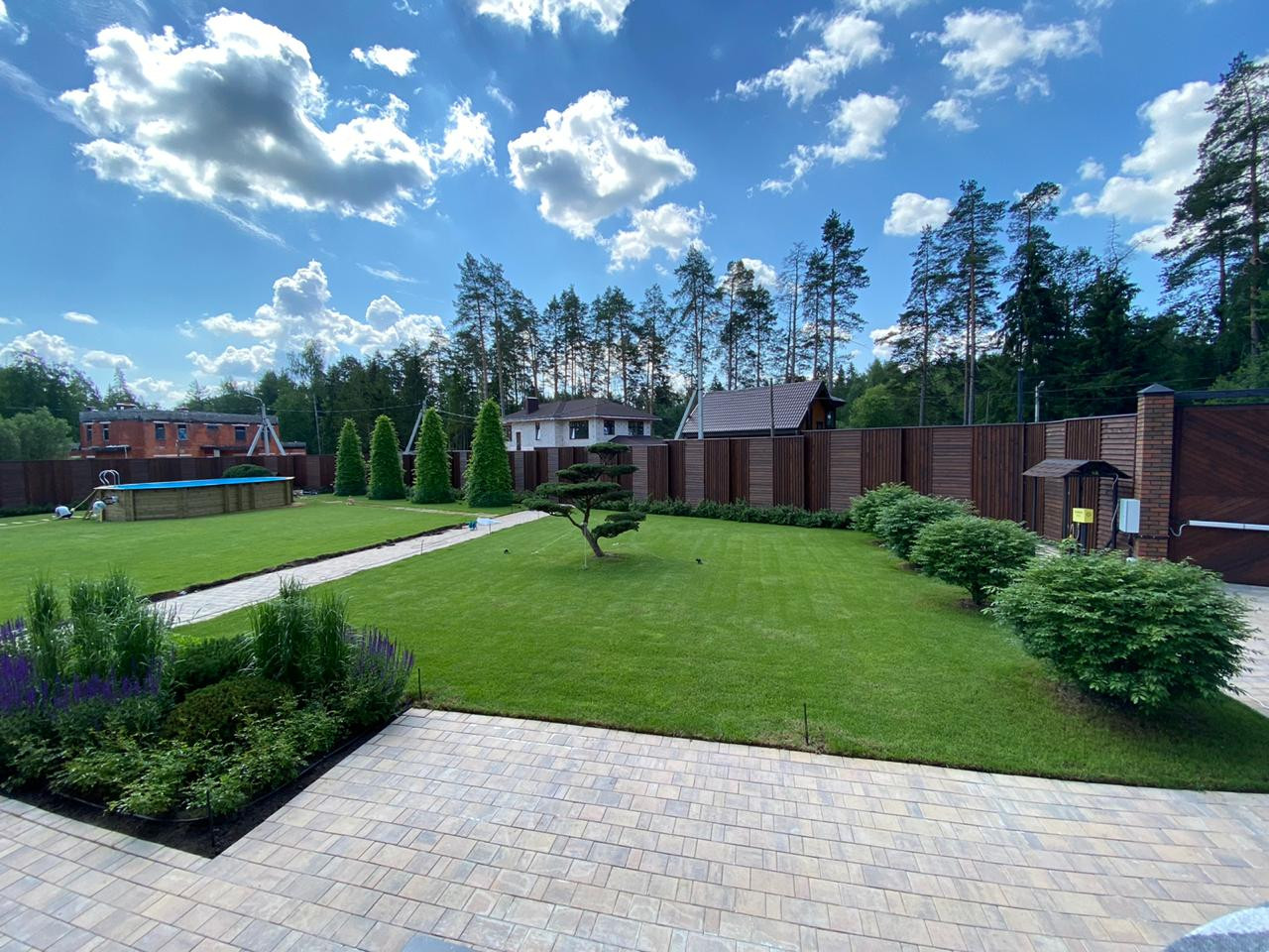 Landscape design of the territory (Moscow region, Green Grove village)