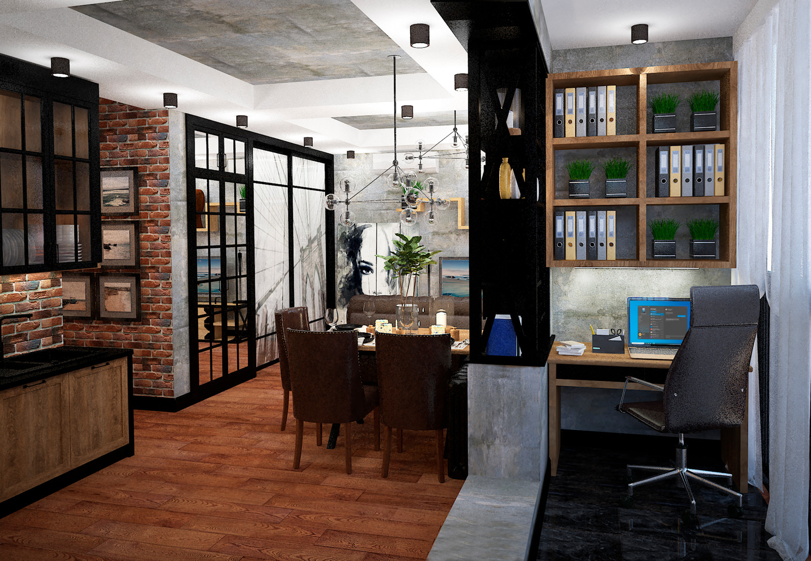 Малогабаритная квартира в стиле лофт