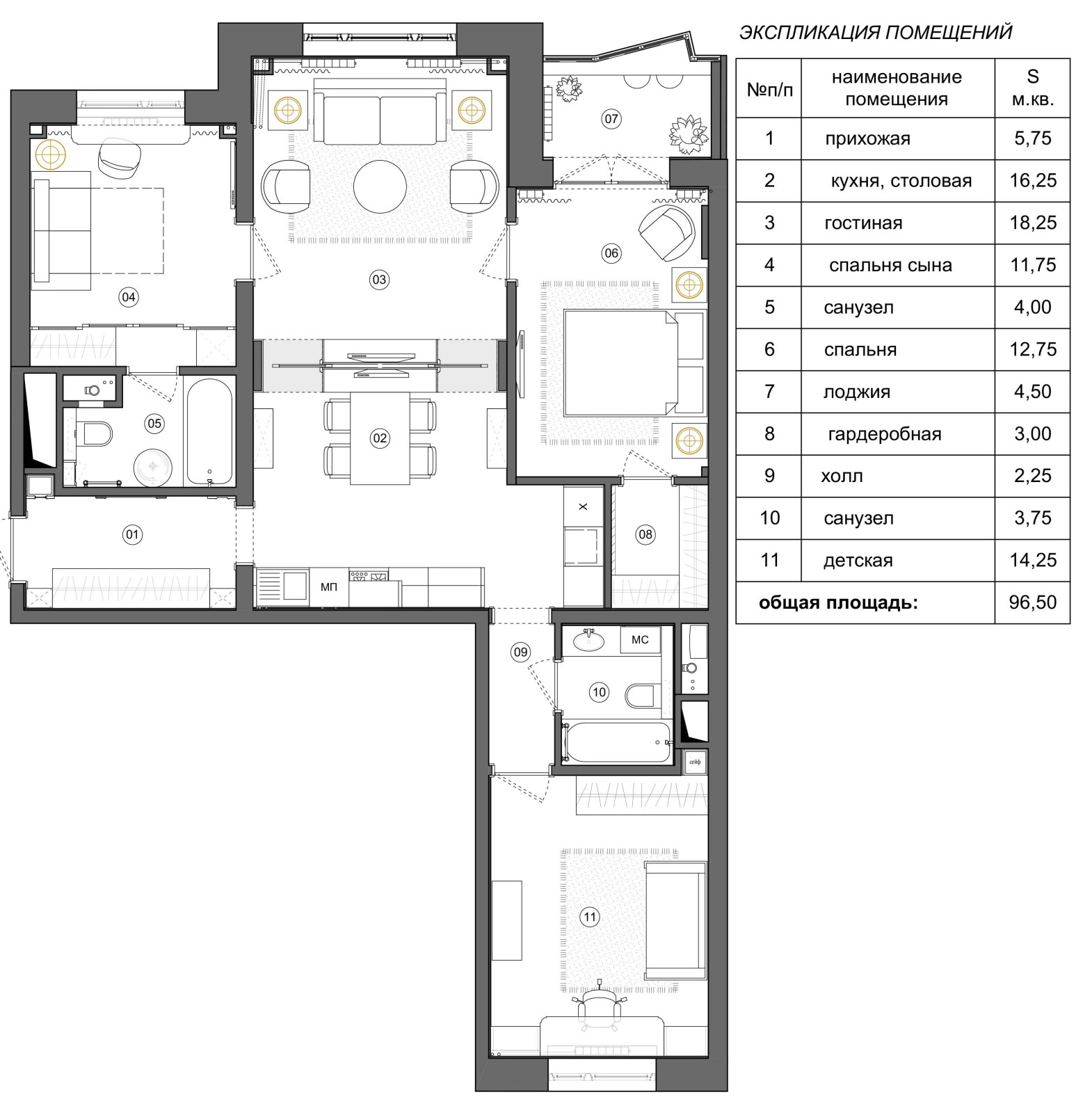 Квартира на Нагатинской набережной. 97 м.кв.