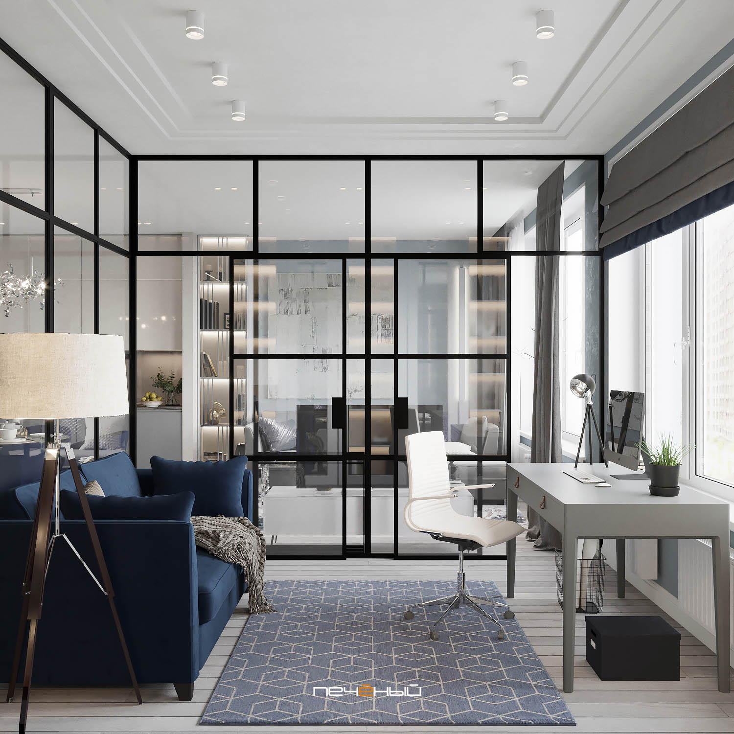 Современная трёшка в пастельных тонах