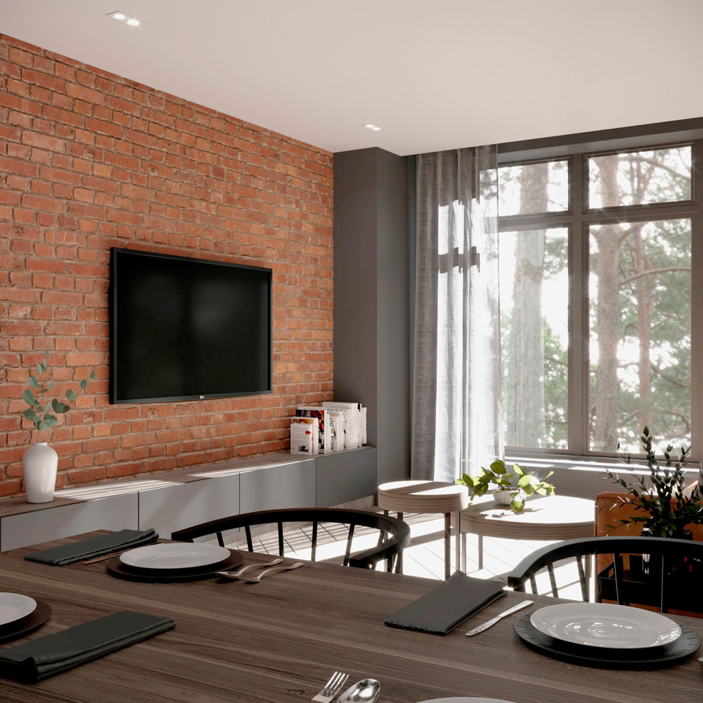 Кухня-гостиная в стиле лофт