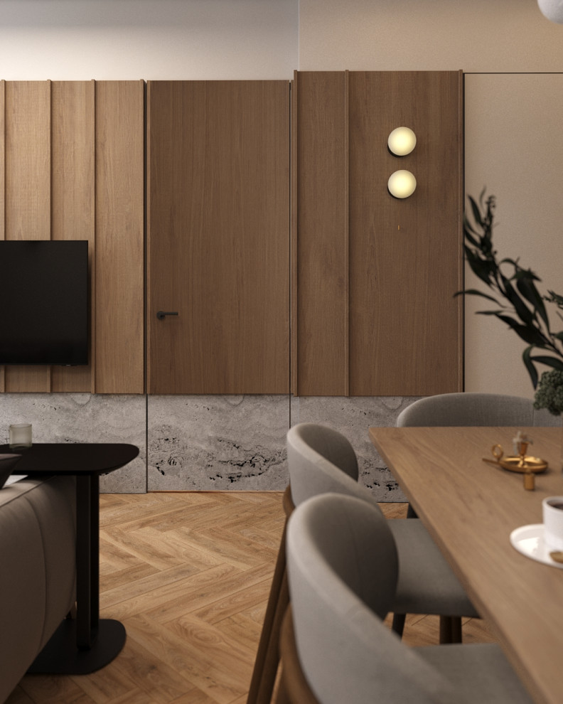 Травертин и дерево