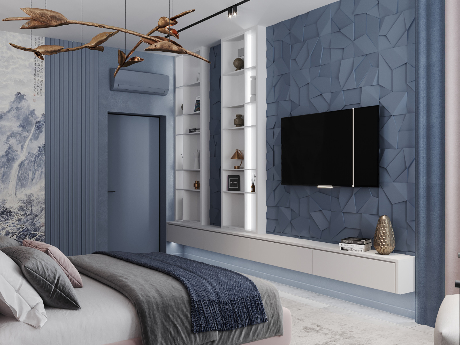 Дизайн-проект дома в голубых тонах