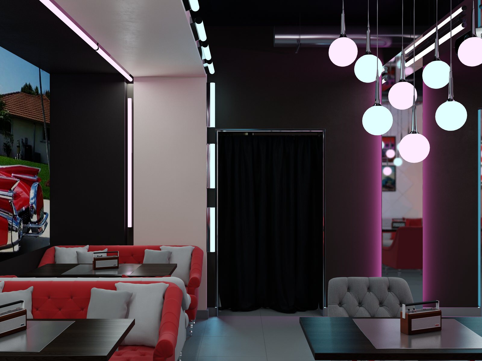 Кальянная в стиле 50х годов