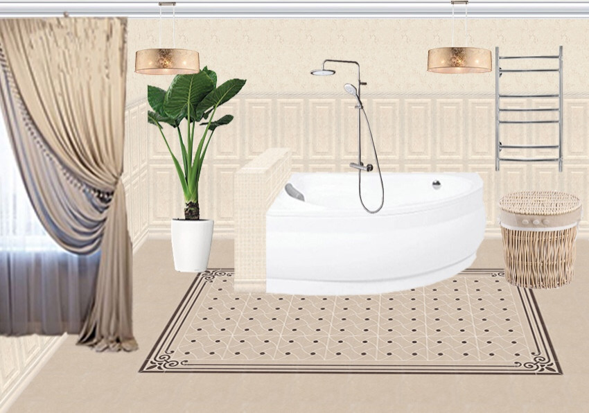 Обложка проекта: Варианты коллажей Ванной комнаты в частном доме. 3 варианта