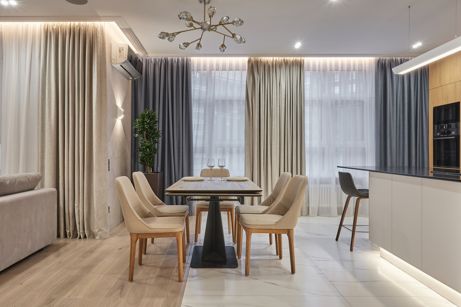 Кухня-гостиная 68 кв.м. 2022 г. Фотографии.