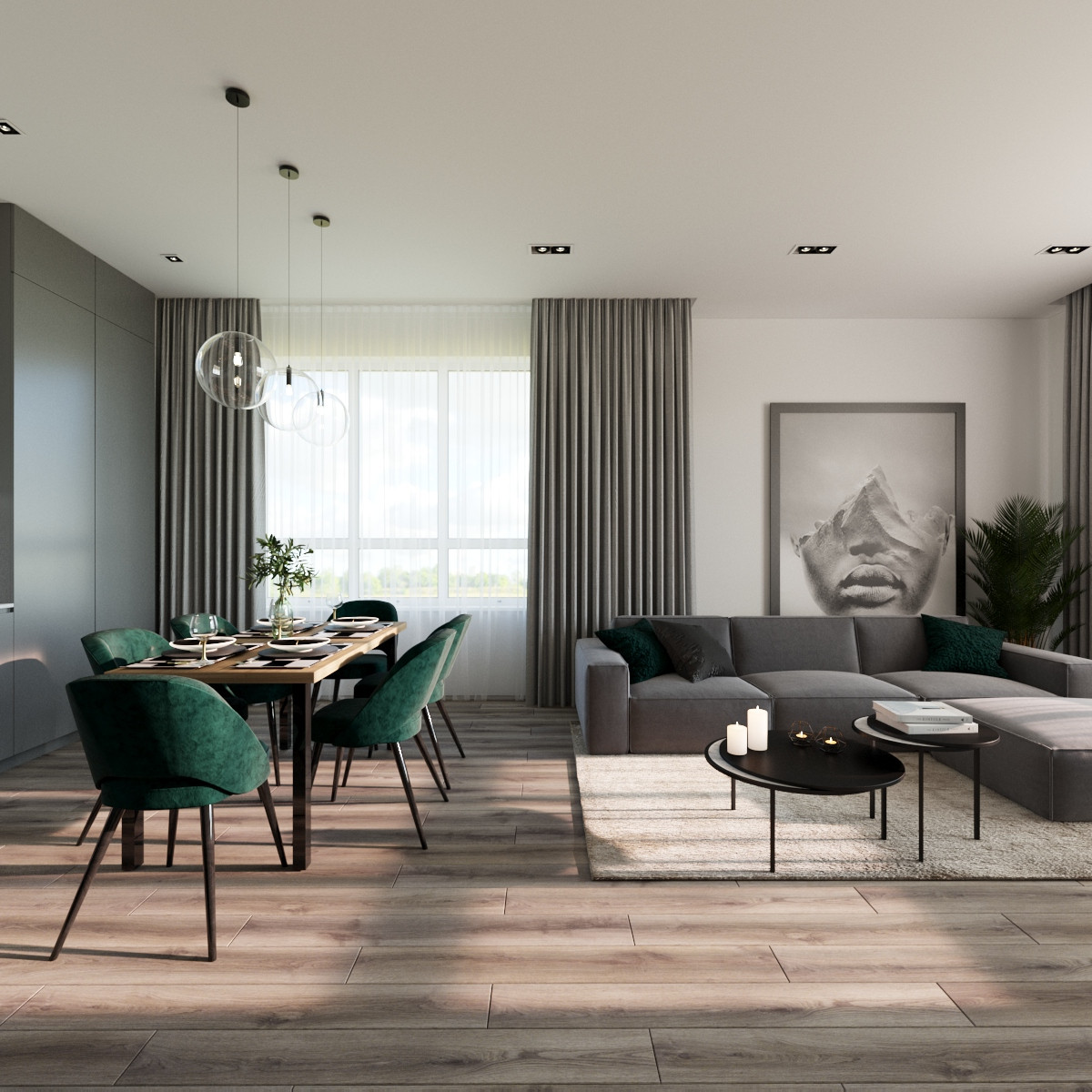 Обложка проекта: Кухня-гостиная в загородном доме