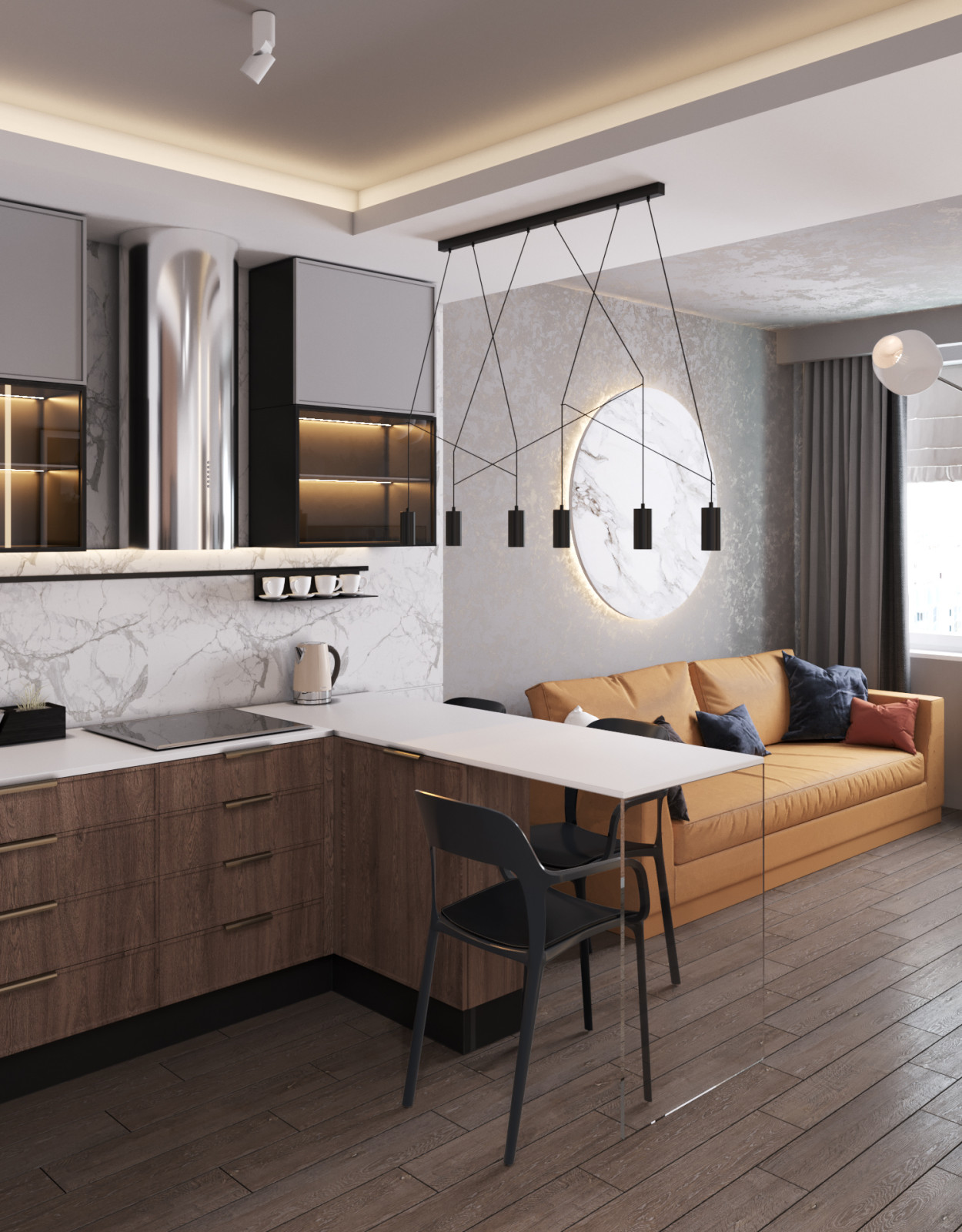 Дизайн интерьера квартиры в современном стиле. Минск.  ул. Туровского