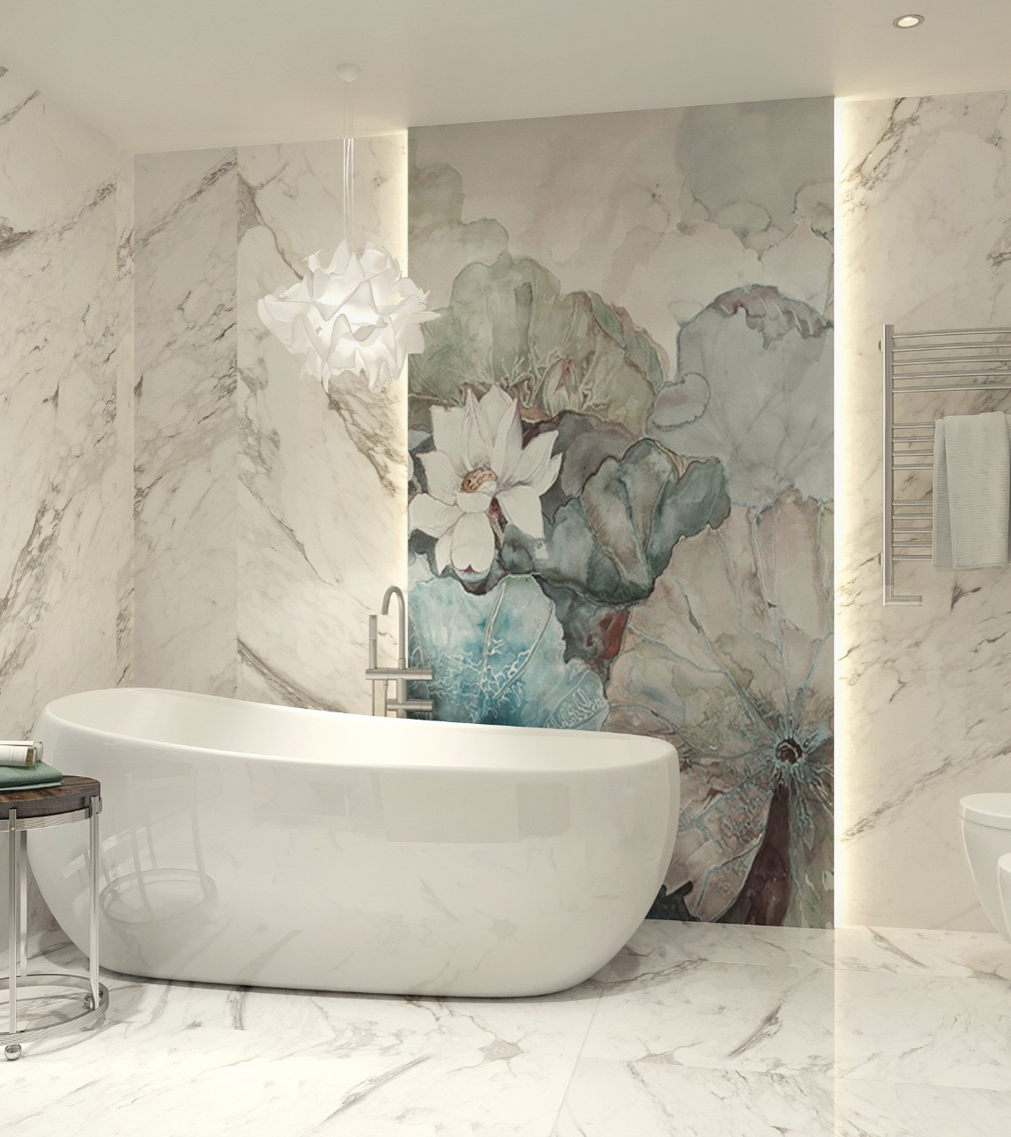 Интеллигентная серо-голубая квартира