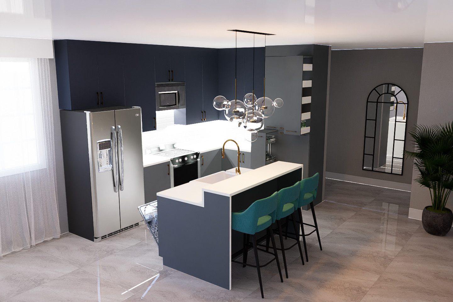 Die Küchen im Texas USA 2023. The kitchens in Texas 2023 (Render)