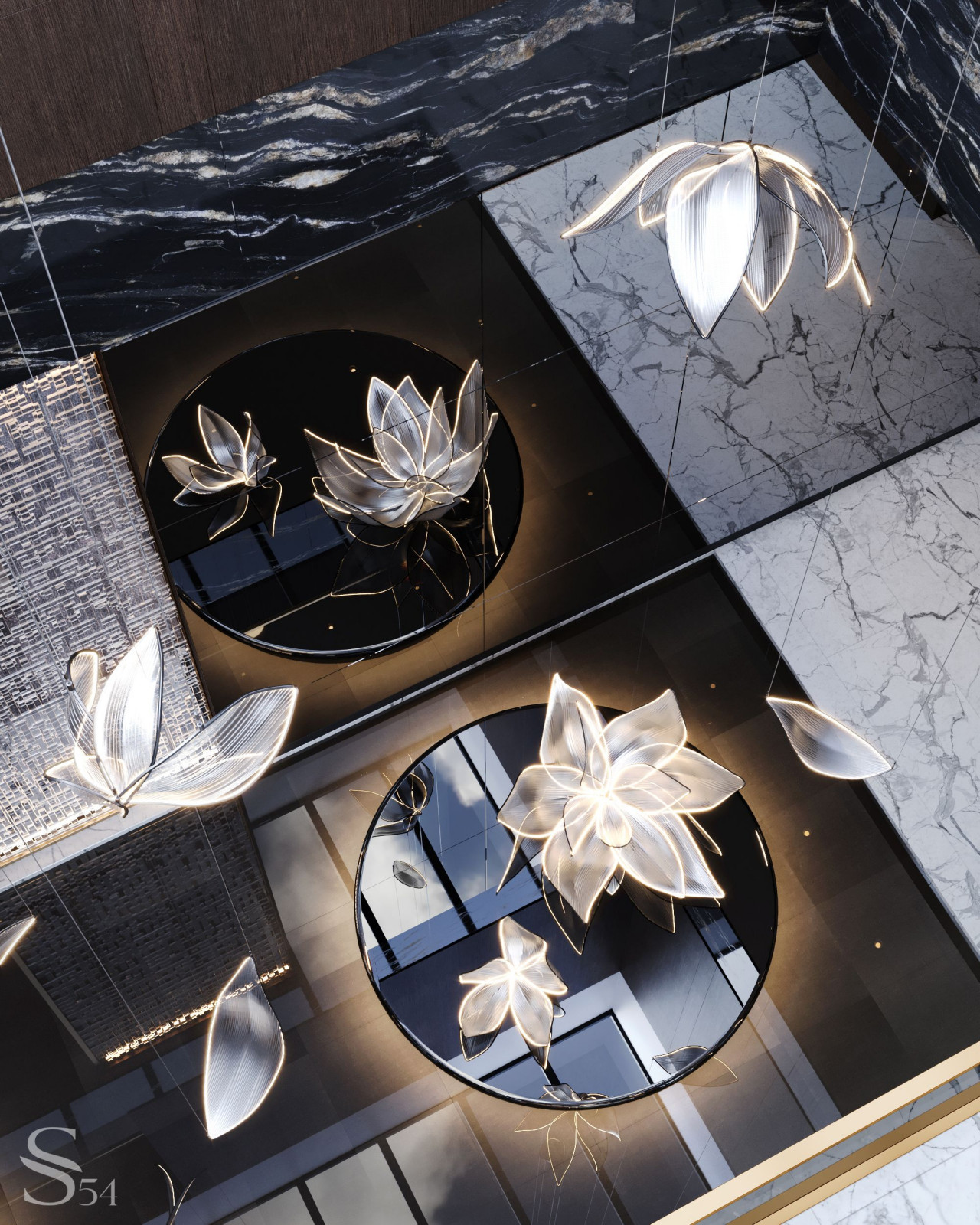 Изысканная инсталляция у входа в виллу