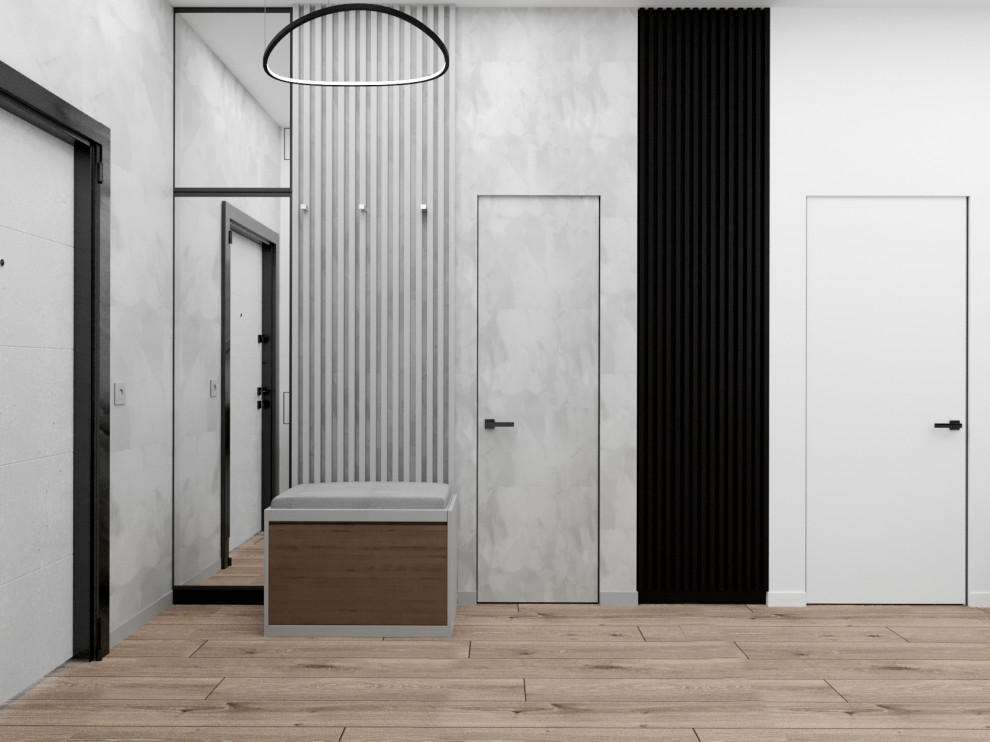 "Расправив крылья". Дизайн 3х - комнатной квартиры в стиле минимализм.