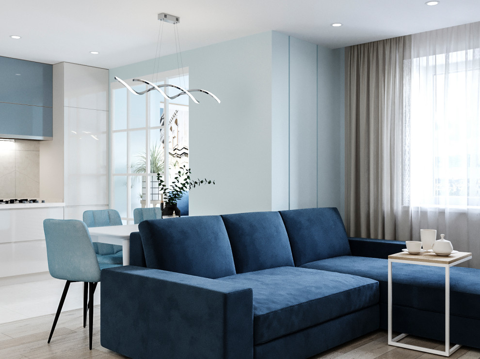 Трехкомнатная квартира в свежих оттенках