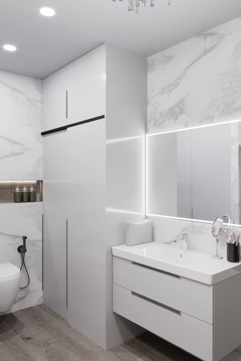 Обложка проекта: Квартира 75 м2 с голубым ониксом