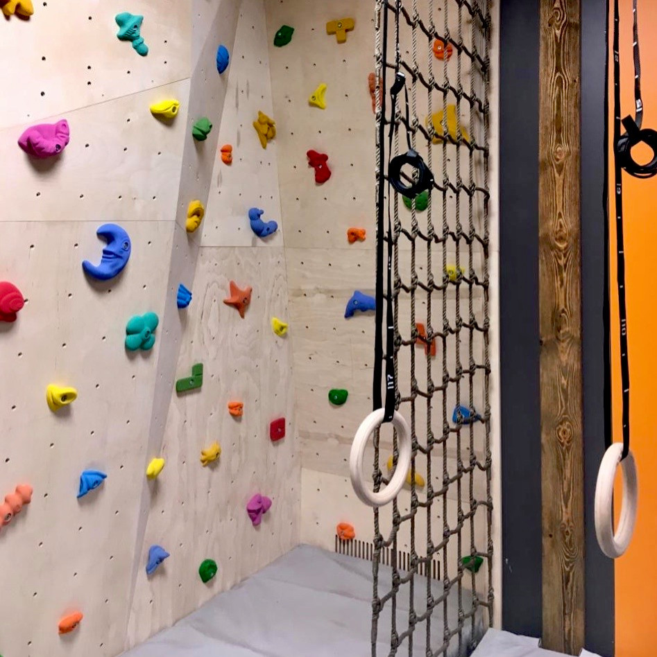 Спортивный зал с детским скалодромом в частном доме в Барвихе