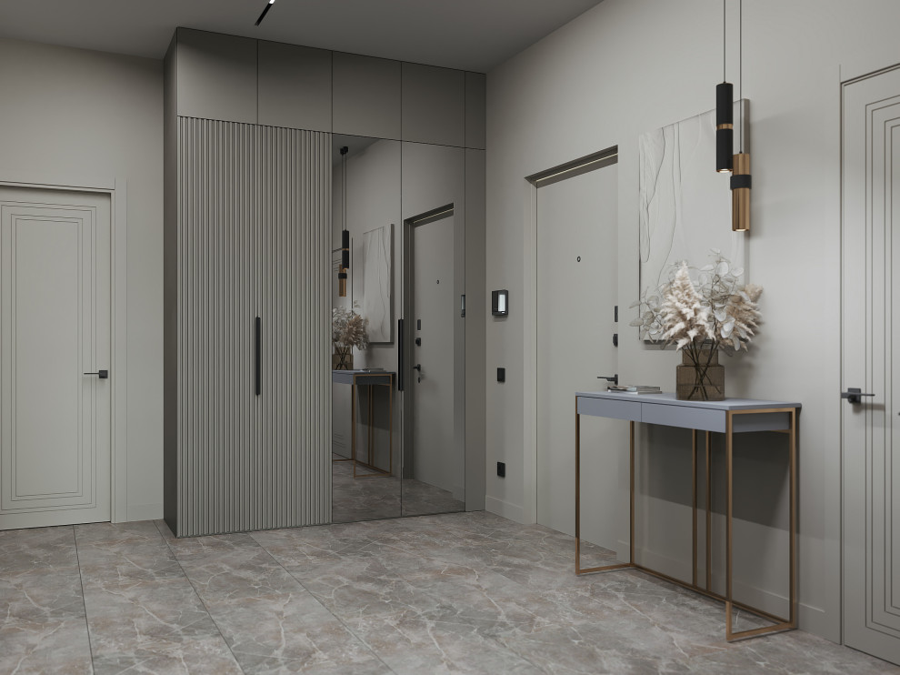 Дизайн-проект 3-комнатной картиры ЖК "Дом на Грота", 102 кв.м, Спб