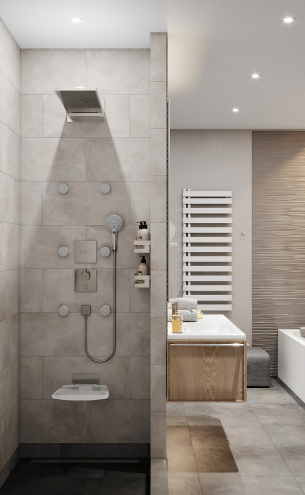 Ванная комната в стиле "сканди"