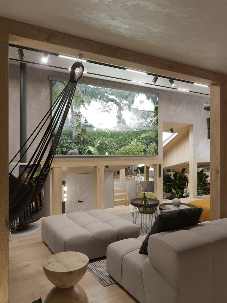 Мансарда в загородном доме, зона отдыха и массажная комната