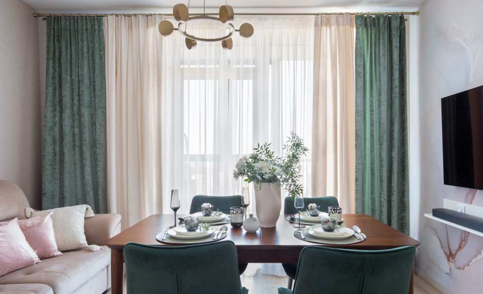 Проект 3-х комнатной квартиры "Лесная Рапсодия". Кухня-гостиная.