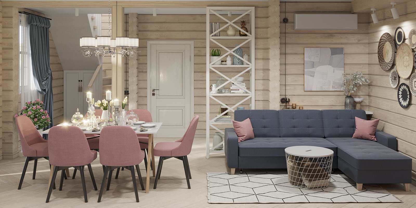 Дизайн интерьера срубного дома