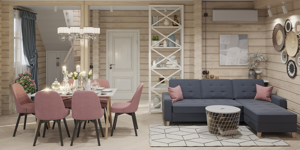 Дизайн интерьера срубного дома