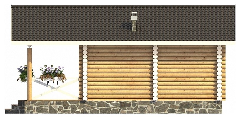 Дачный дом из бревна "Дачный-1" 40м2