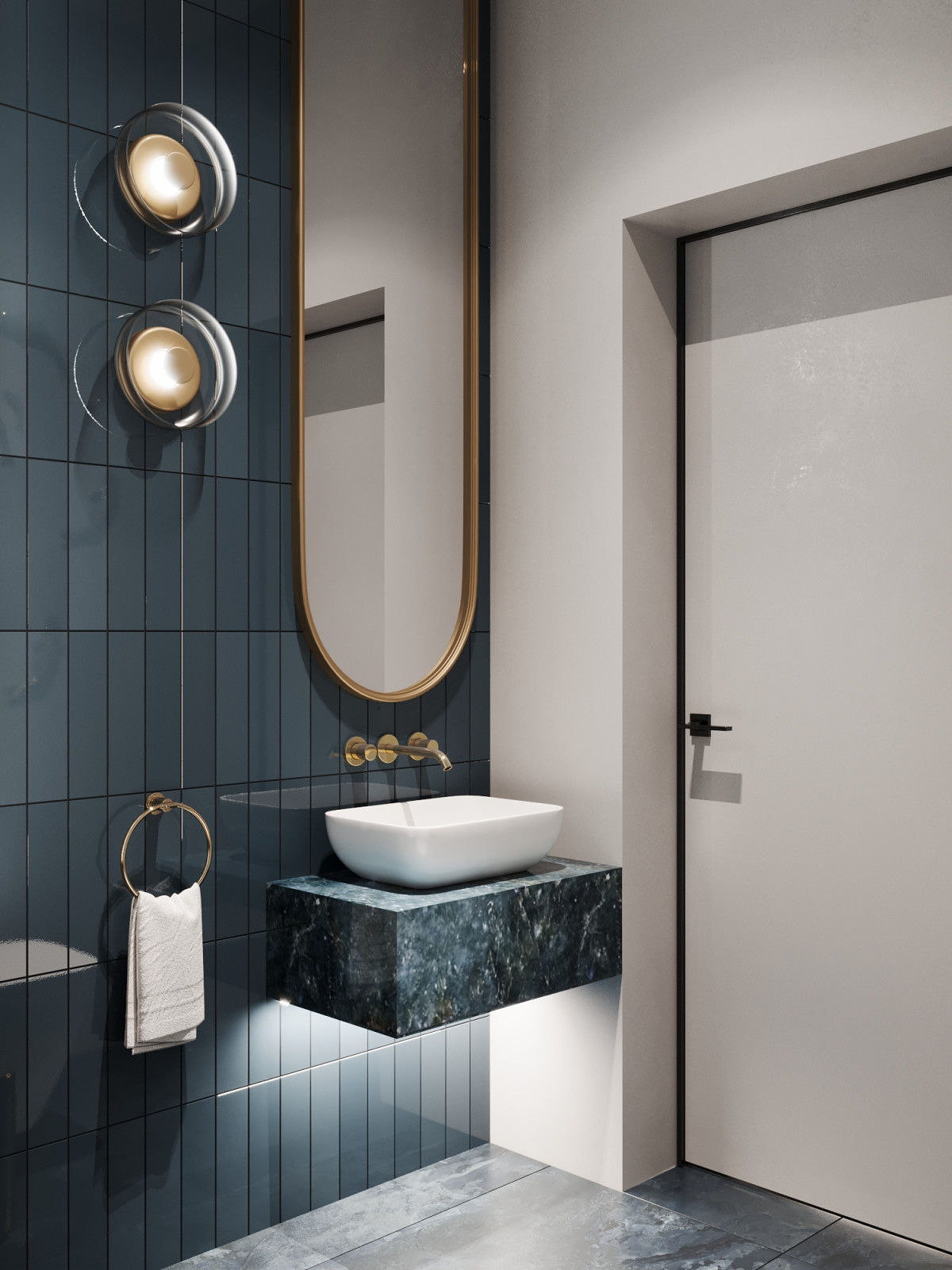 Дизайн-проект дома в голубых тонах