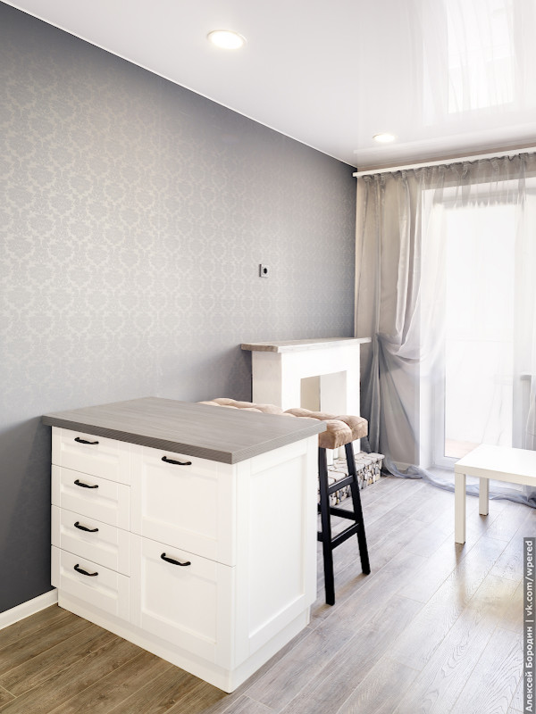 Светлая кухня с островком