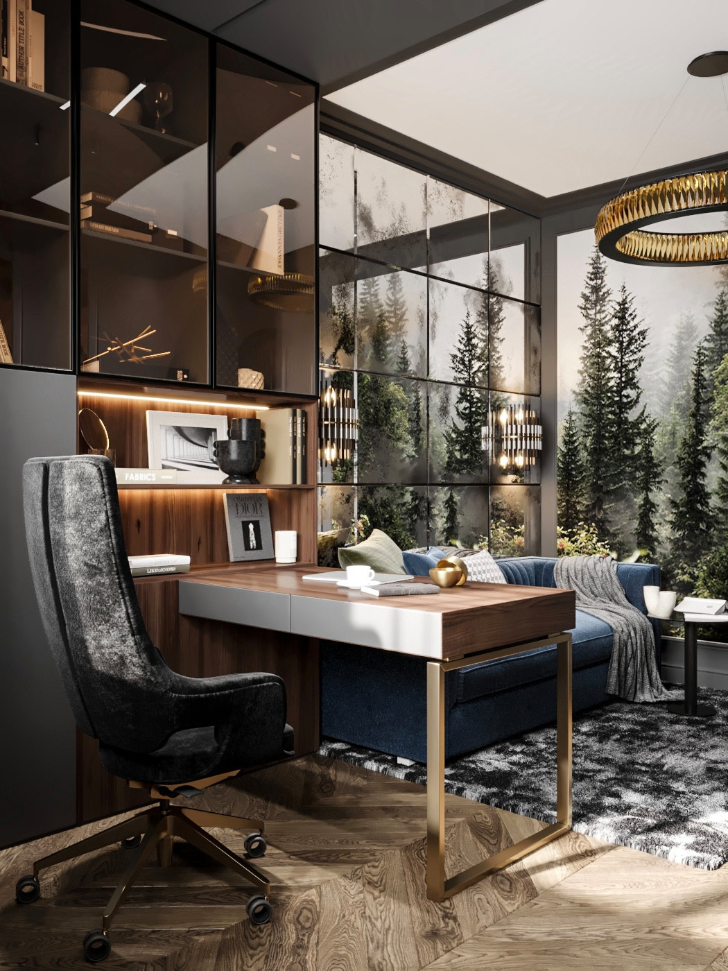 Хоум-офис мечты: потрясающий темный интерьер таунхауса