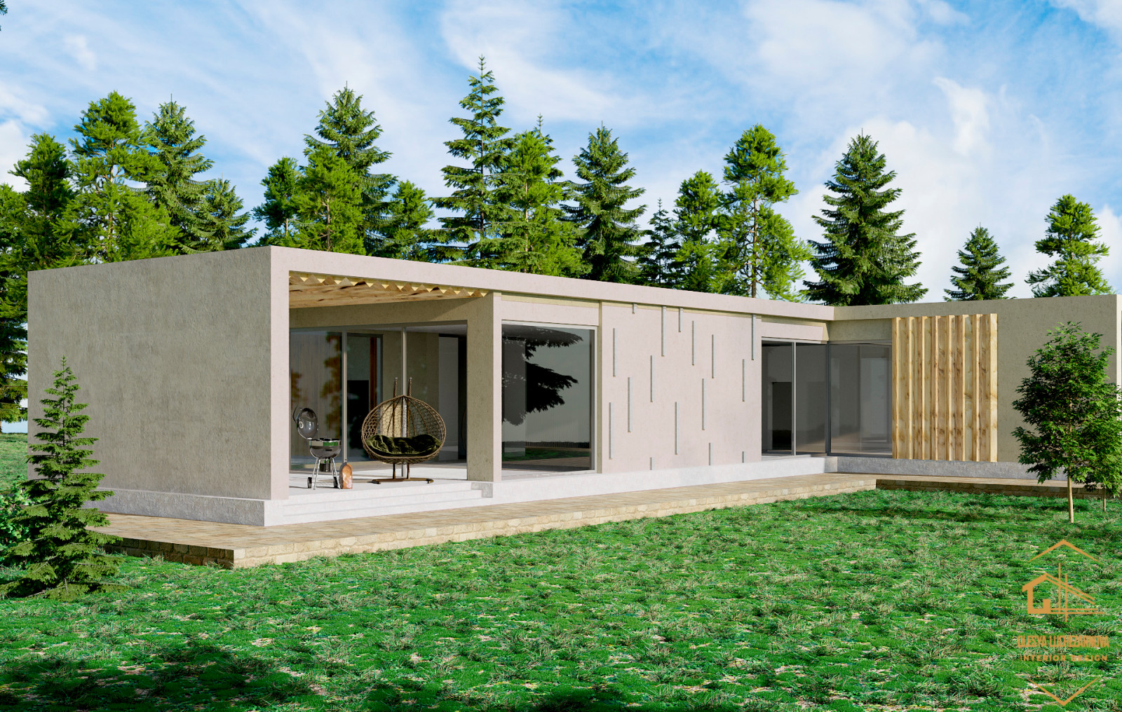 Экстерьер минималистичного дома