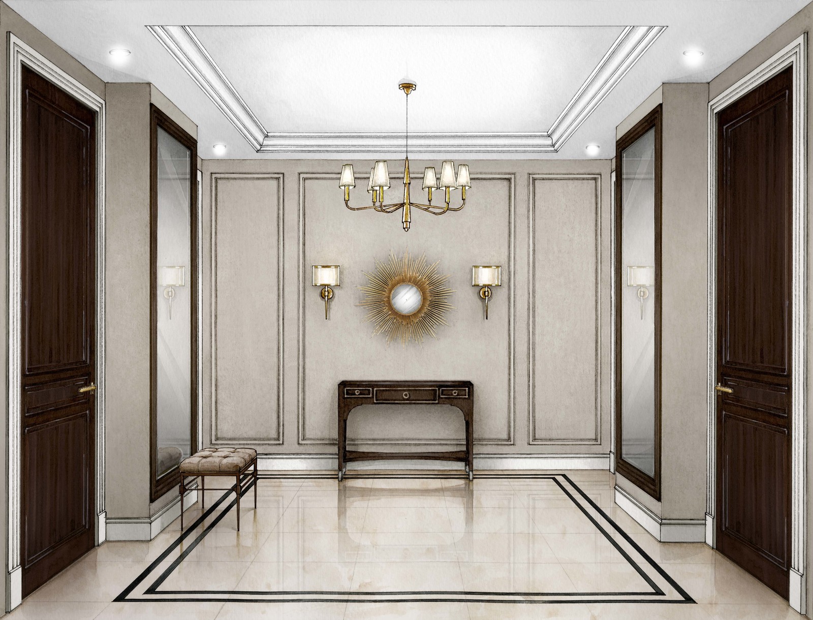 Эскизы интерьера для проекта Полины Пидцан "ROOMLOOK"