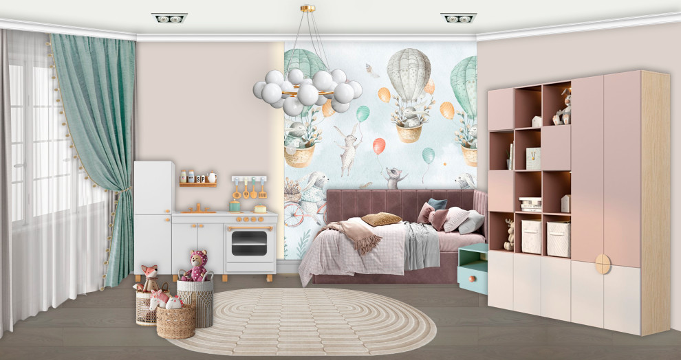 Обложка проекта: Проект детской комнаты для девочки