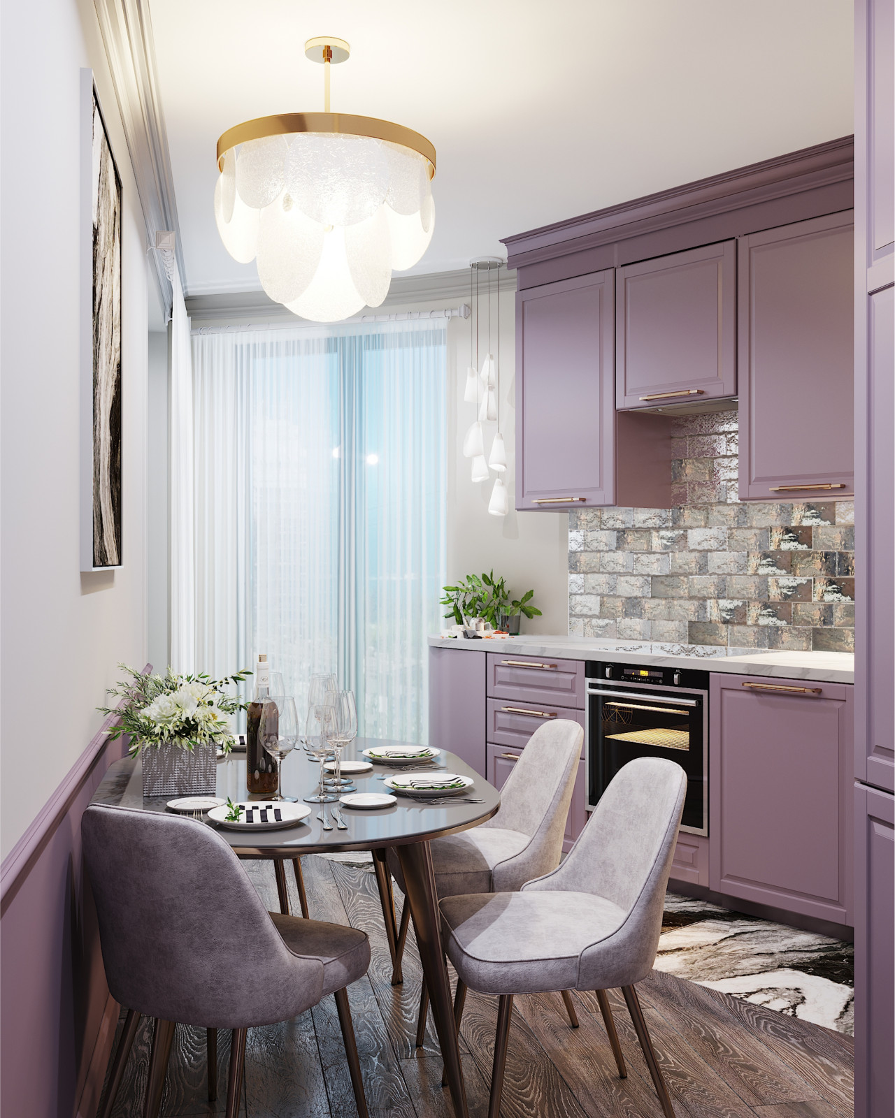 Обложка проекта: Дизайн-проект 2-х комнатной квартиры 55 м2, в неоклассическом стиле