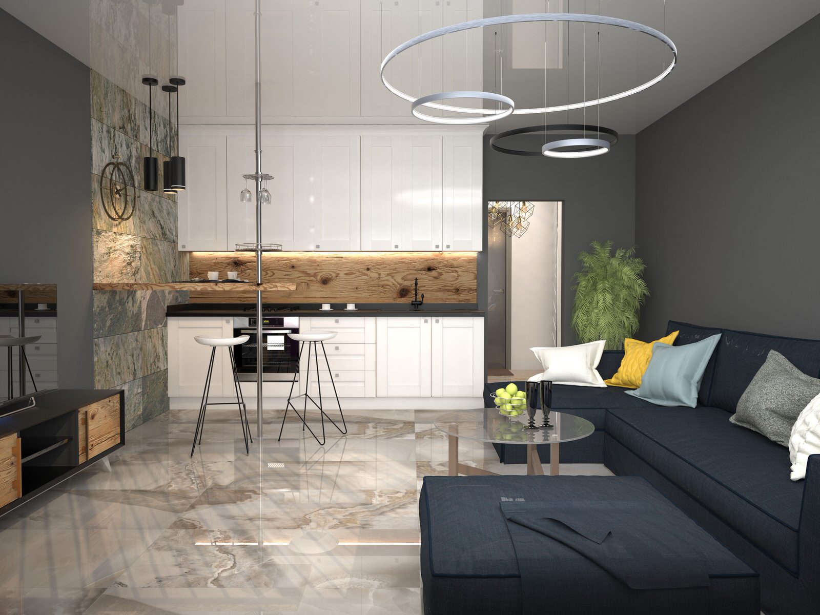 Проект небольшой студии 32 кв. м.