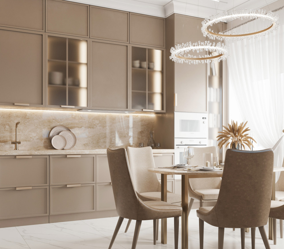 "Тёплое какао", квартира в ЖК "Дворянский", 98 м2