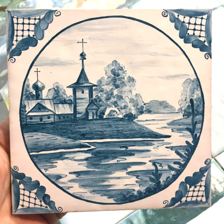 Обложка проекта: Роспись плитки в стиле Гжель
