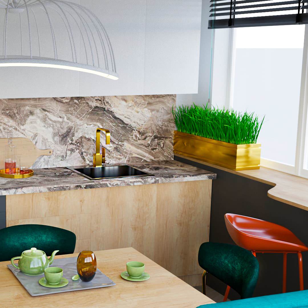 Обложка проекта: кухня 8 м²