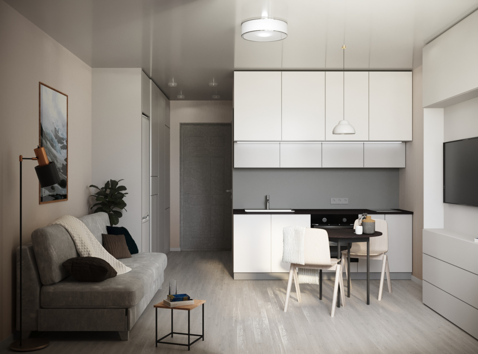 Кухня-гостиная в смешанном стиле