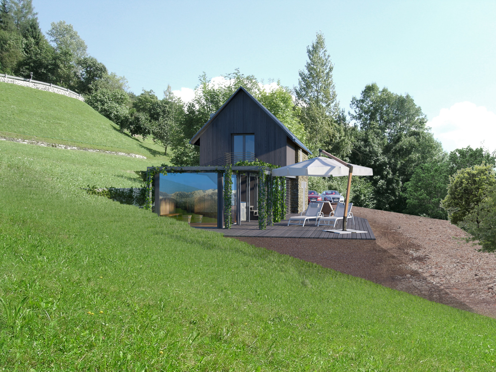 House rebuilding and new design of Summer house in Pradebon, Italy