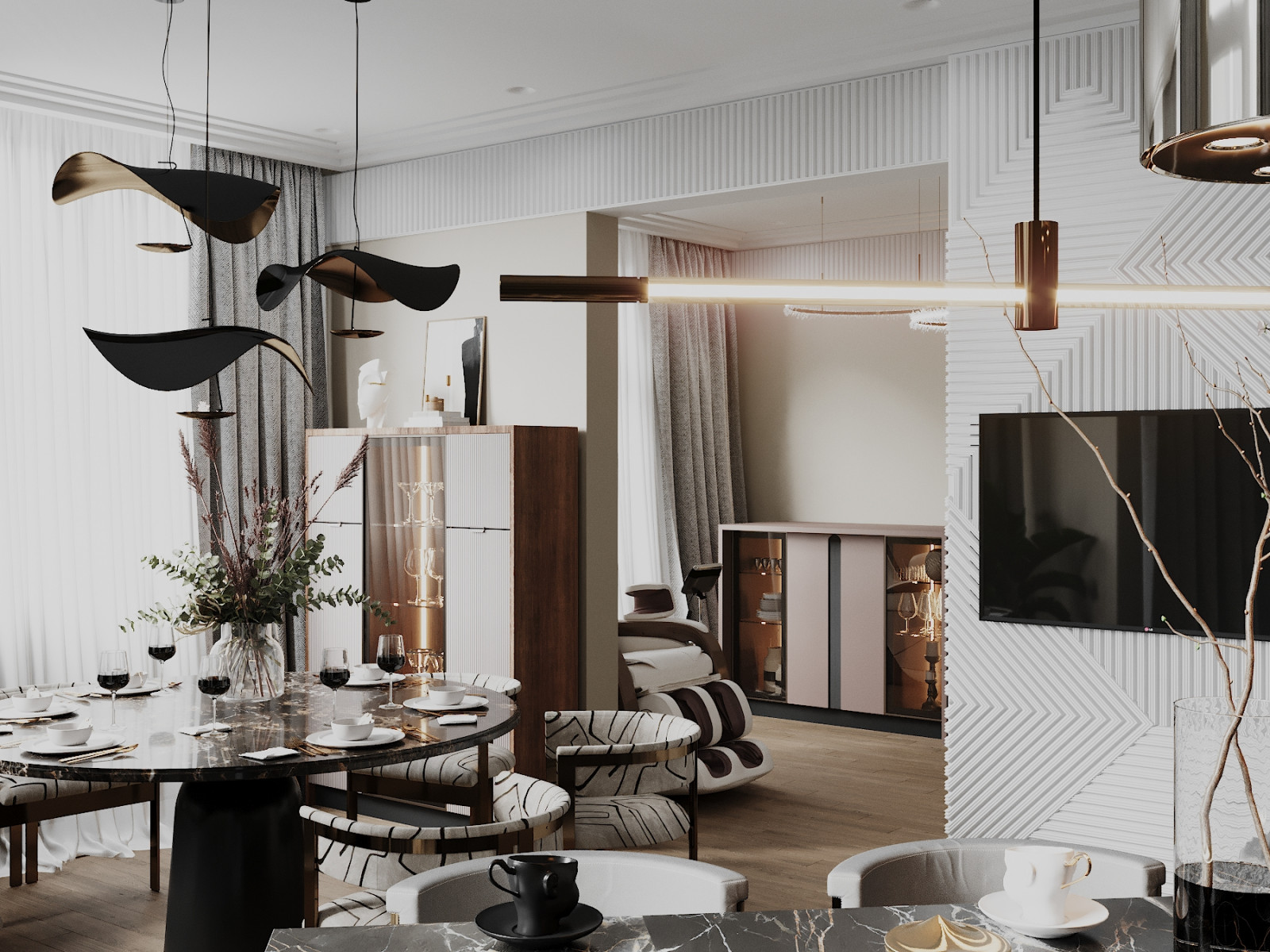 Интерьер 3-комнатной квартиры в ЖК Два ангела