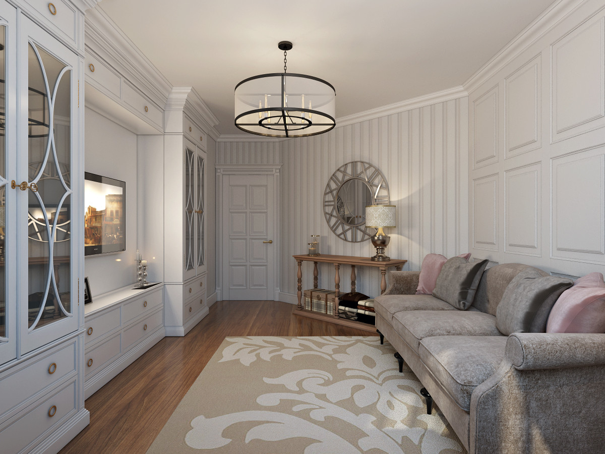 Квартира в легкой классике с романтичными декоративными деталями