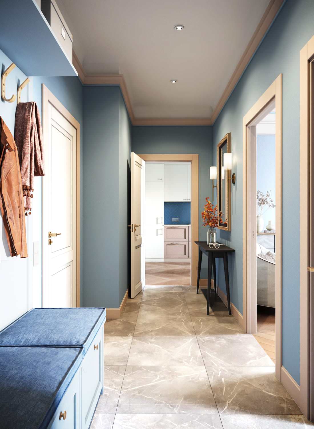 Квартира в голубых оттенках